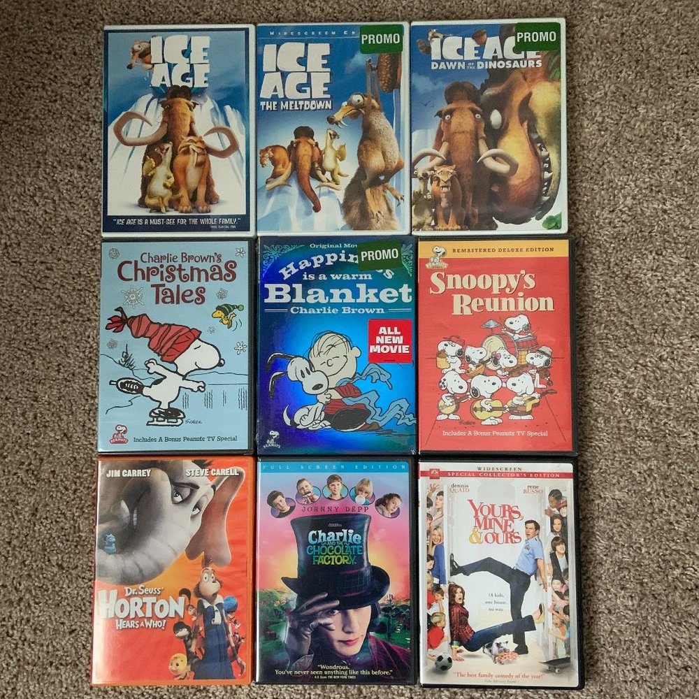 Kid's DVD Bundle (9 total, 5 NWT/4 Used)
